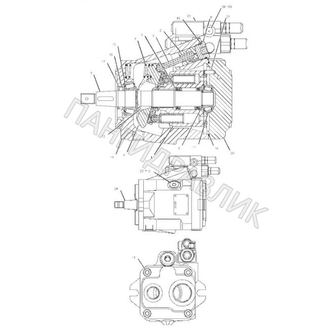 Гидравлический насос R986110117 Rexroth AL A10VO28DFR1/52L-VCC64N00 -S1420