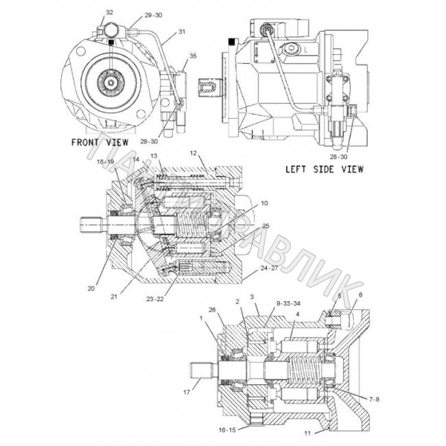 Гидравлический насос CAT 185-5918 PUMP Caterpillar 420D, 428D, 430D, 432D, 438D, 442D