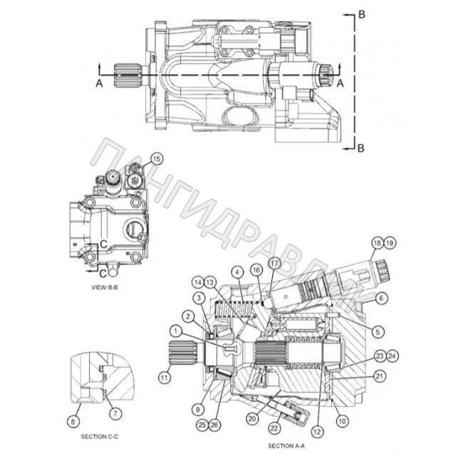 Гидравлический насос CAT 398-7480 CATERPILLAR 420F2
